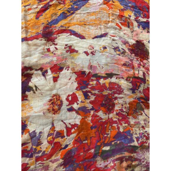 Saachi Infinity Scarf One Size Colorful Floral Art To Wear Bohemian 100% Modal - Picture 2 of 8
